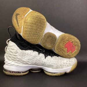 Nike Lebron 15 Graffiti Men's Sz 8.5 White/Black Basketball Mid Shoes AQ2363-100